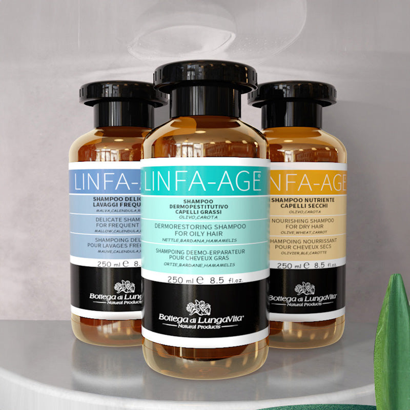 Bottega di LungaVita, Italy Shampoo For Oily Hair/ delicate Shampoo For Frequent Use/ nourishing Shampoo For Dry Hair/ anti-dandruff Shampoo 250ml